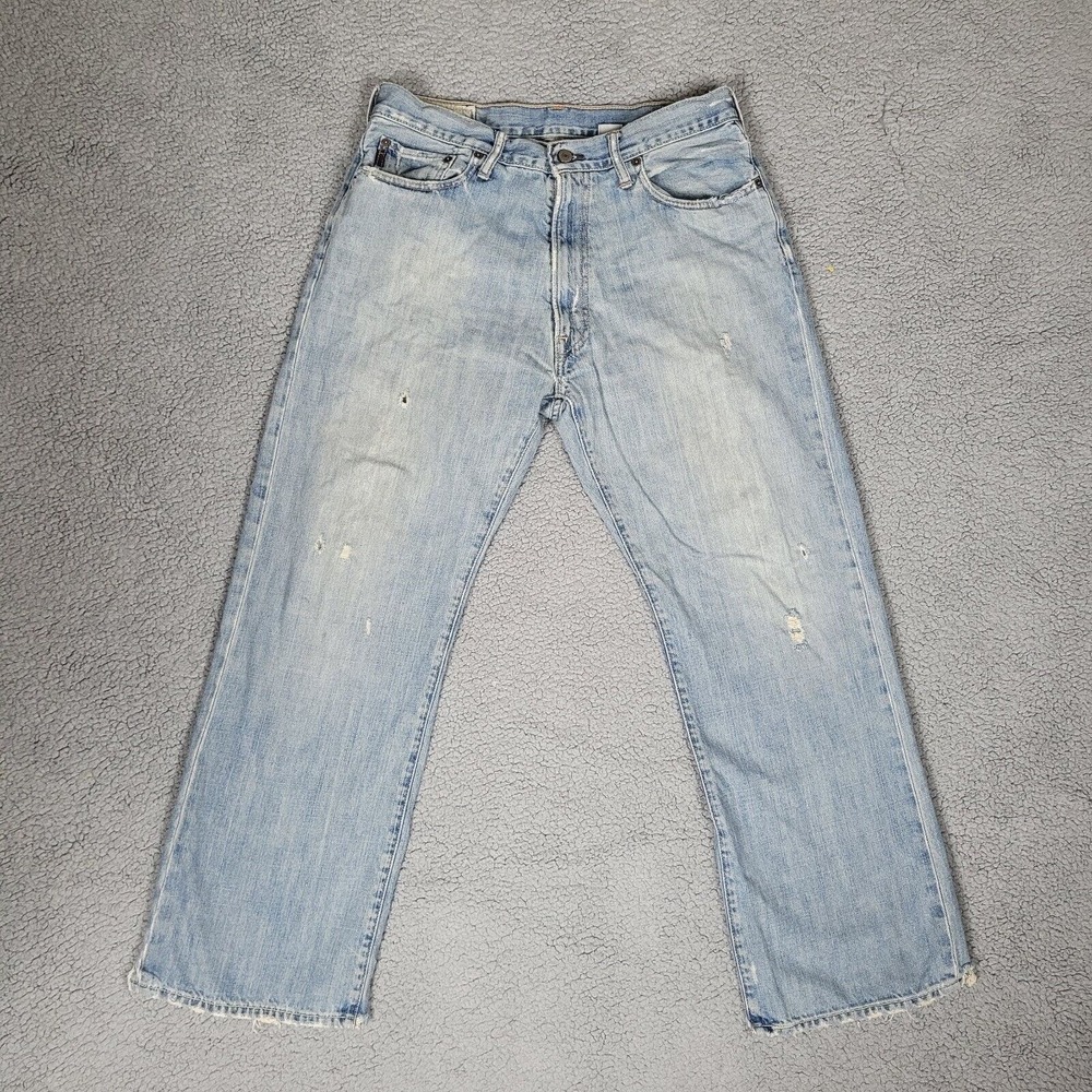 Abercrombie & Fitch Jeans 32x30 Blue Denim Bootcut VTG Retro 90s Y2K Distressed